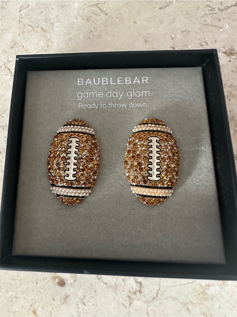 BaubleBar Football Earrings